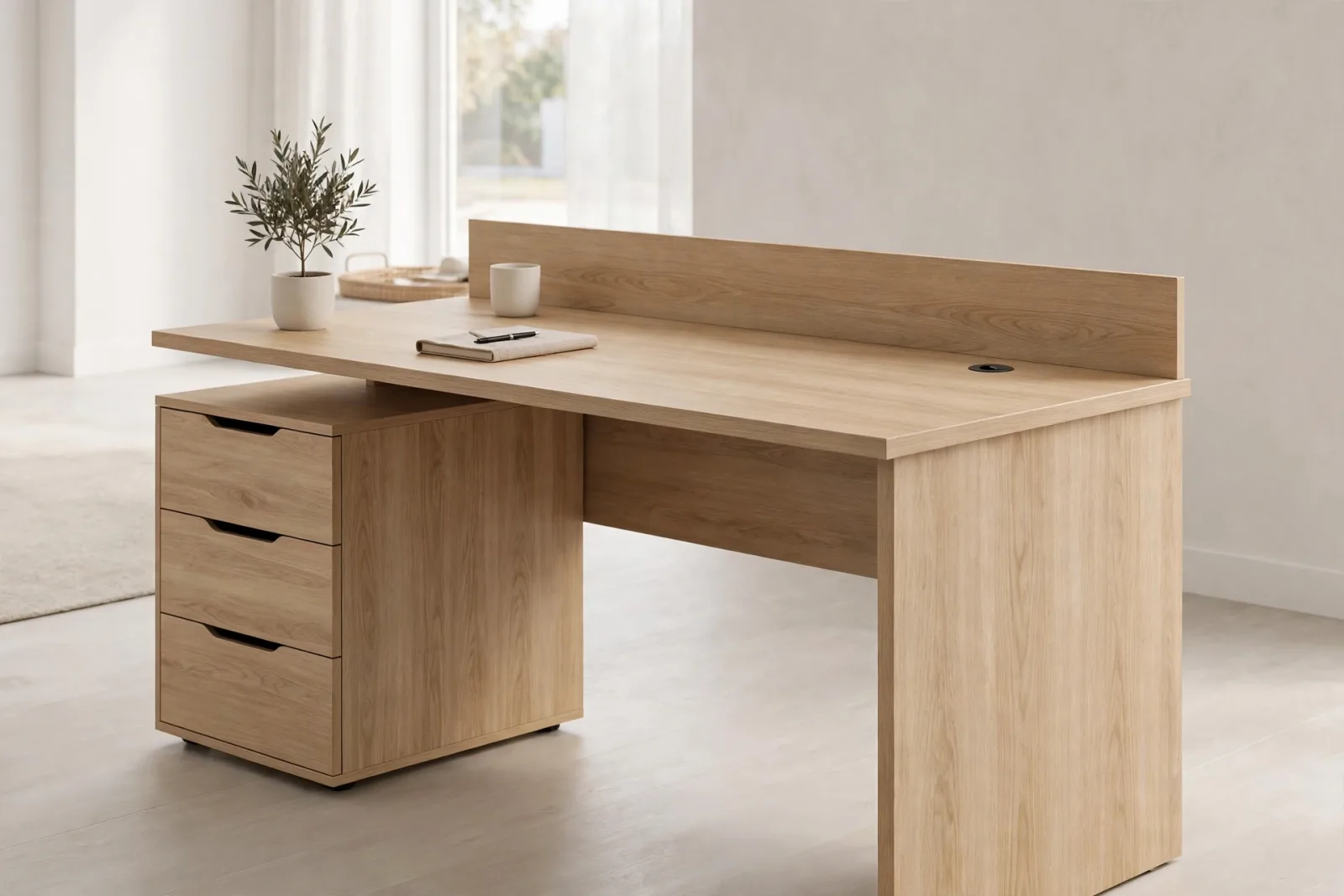 Office Desk with Drawers 3D Model