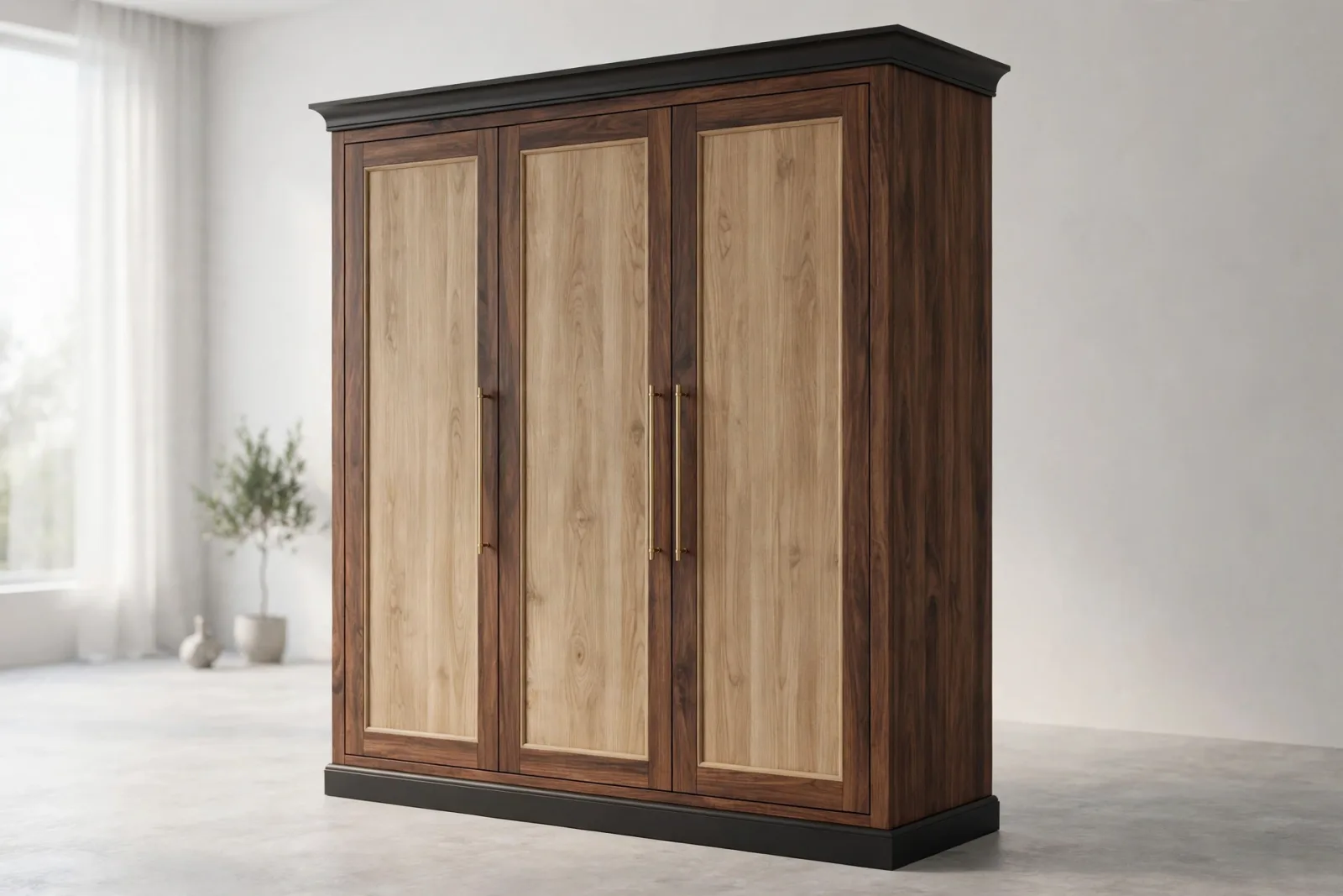 Three-Door Wardrobe 3D Model