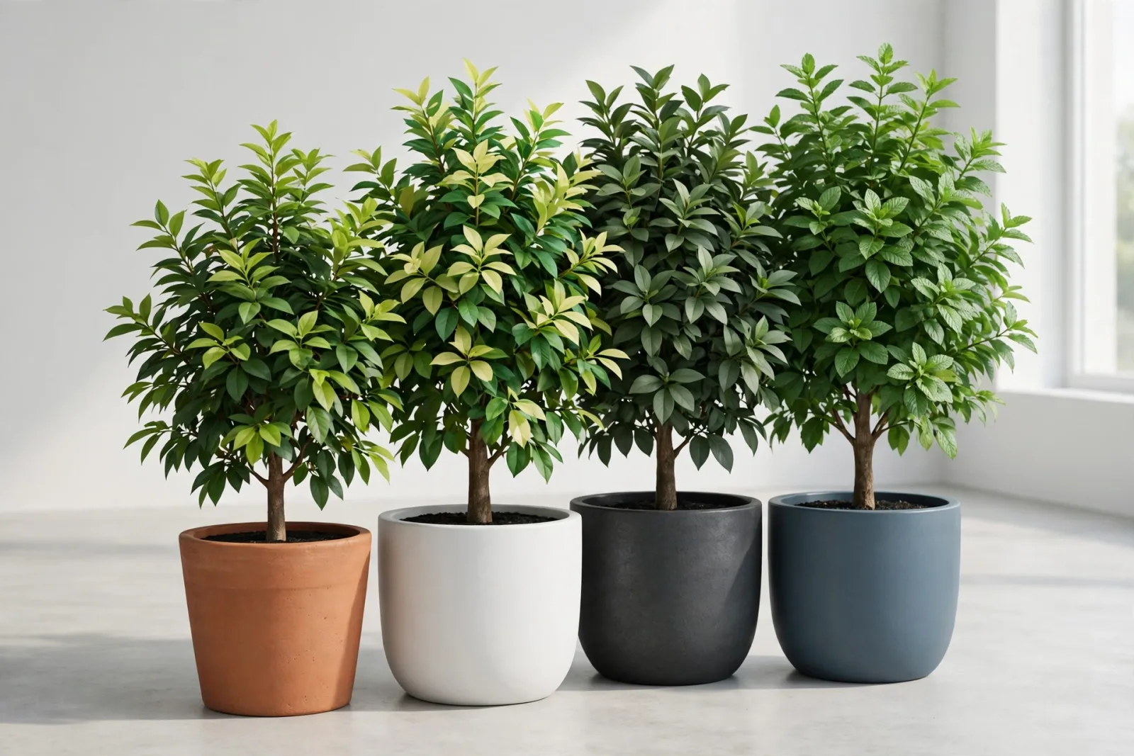 Free Plant Pots Set of 4 3D Model