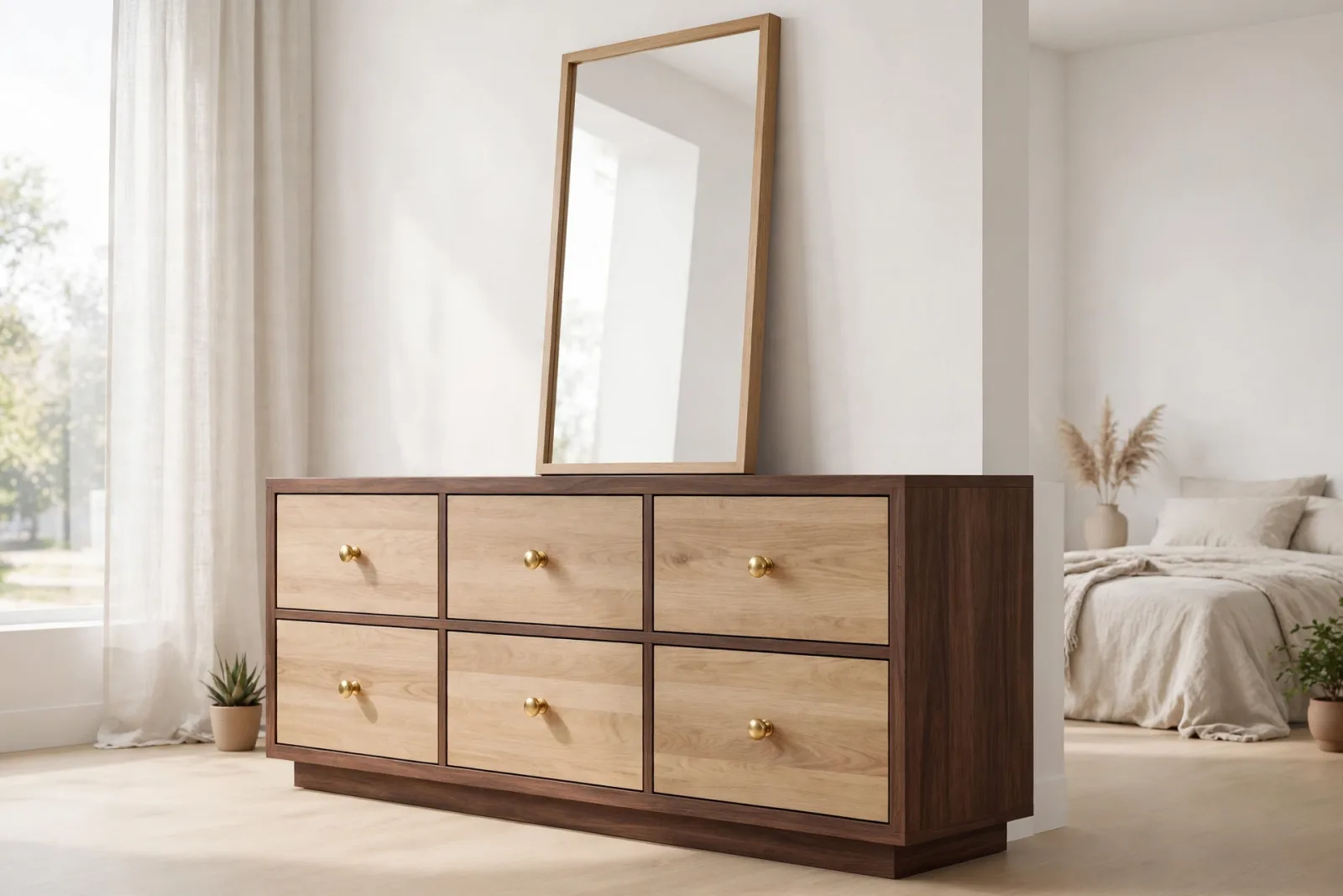 6-Drawer Dresser with Mirror 3D Model