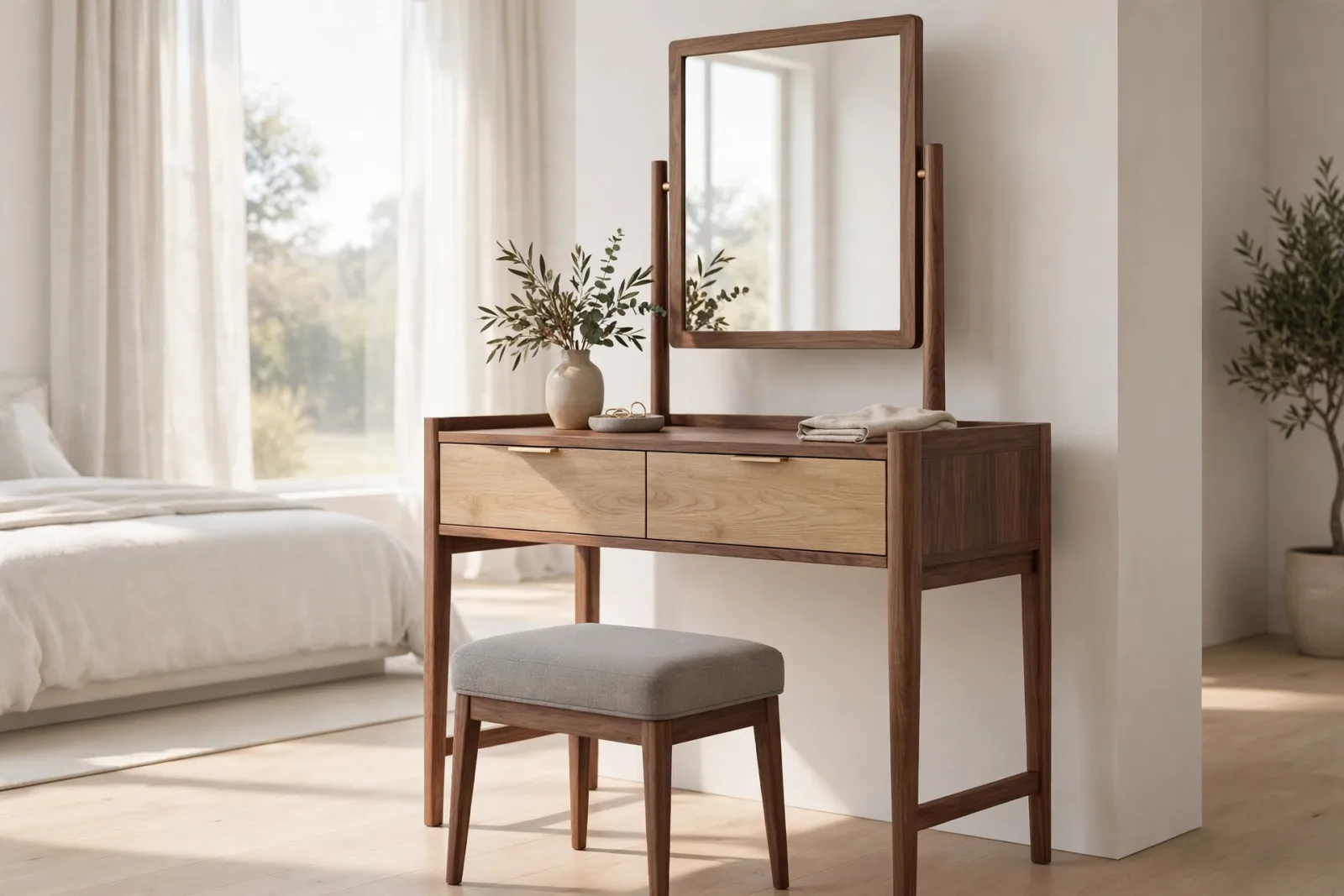 Dressing Table with Stool 3D Model