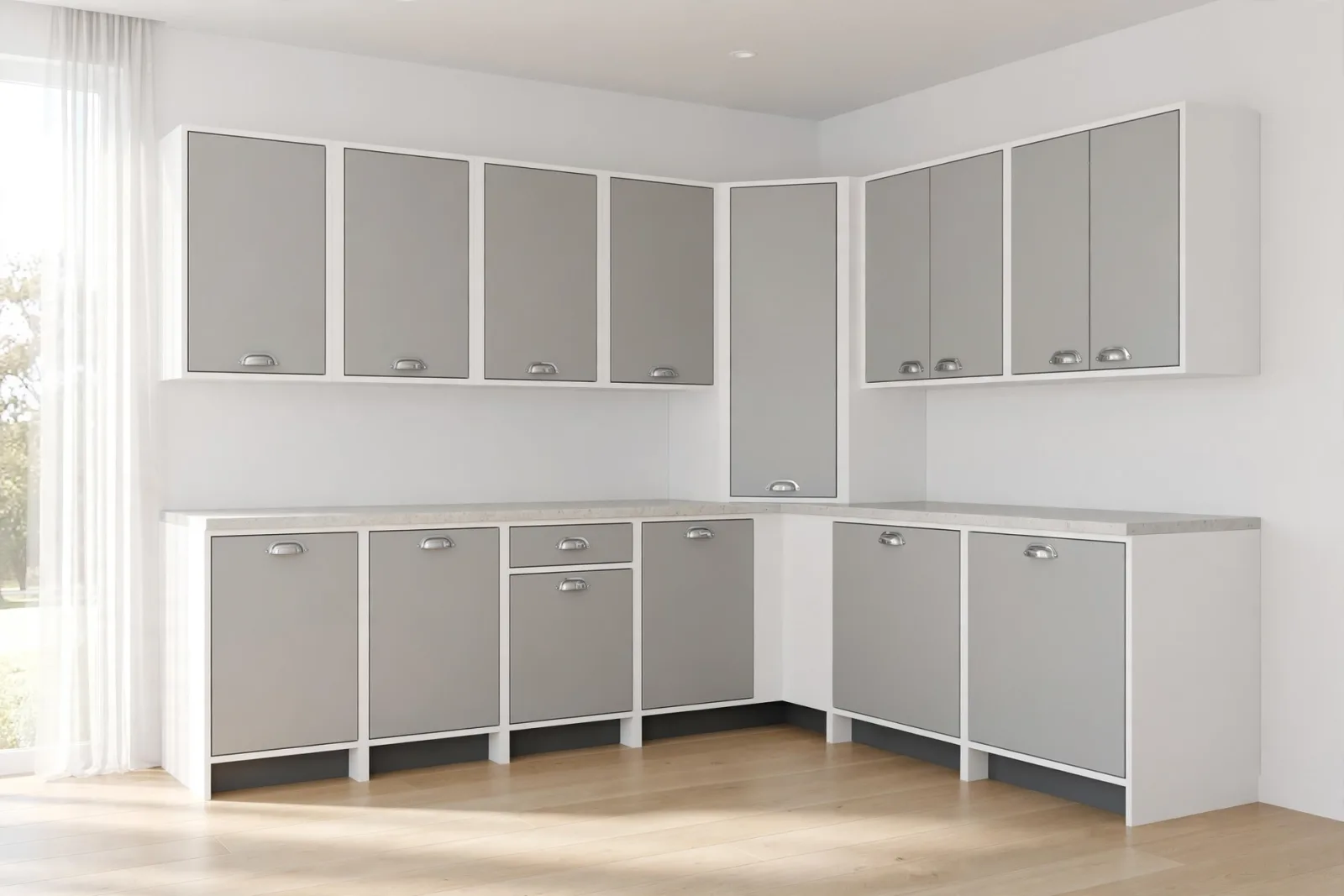 L-Shape Kitchen Cabinets 3D Model