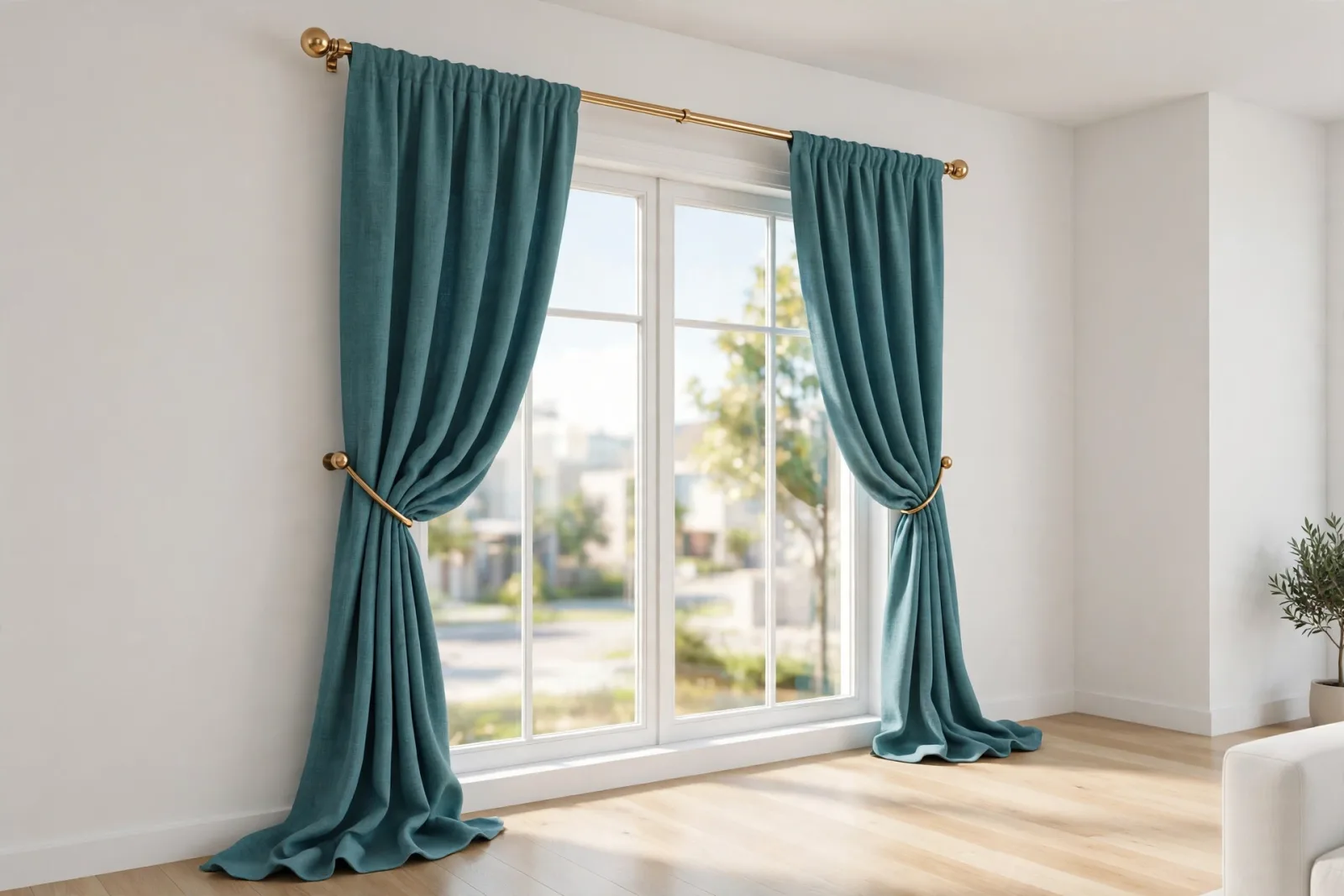 Curtains Set with Window 3D Model