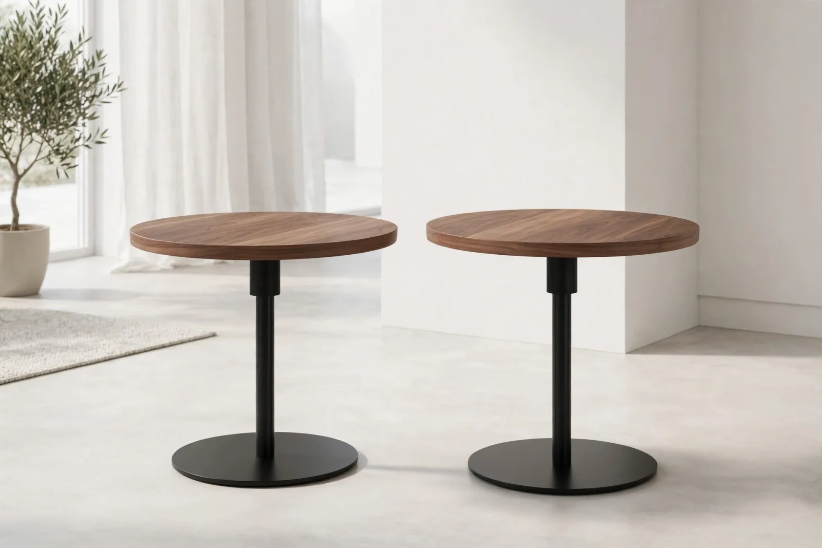 Round Side Table Pair 3D Model