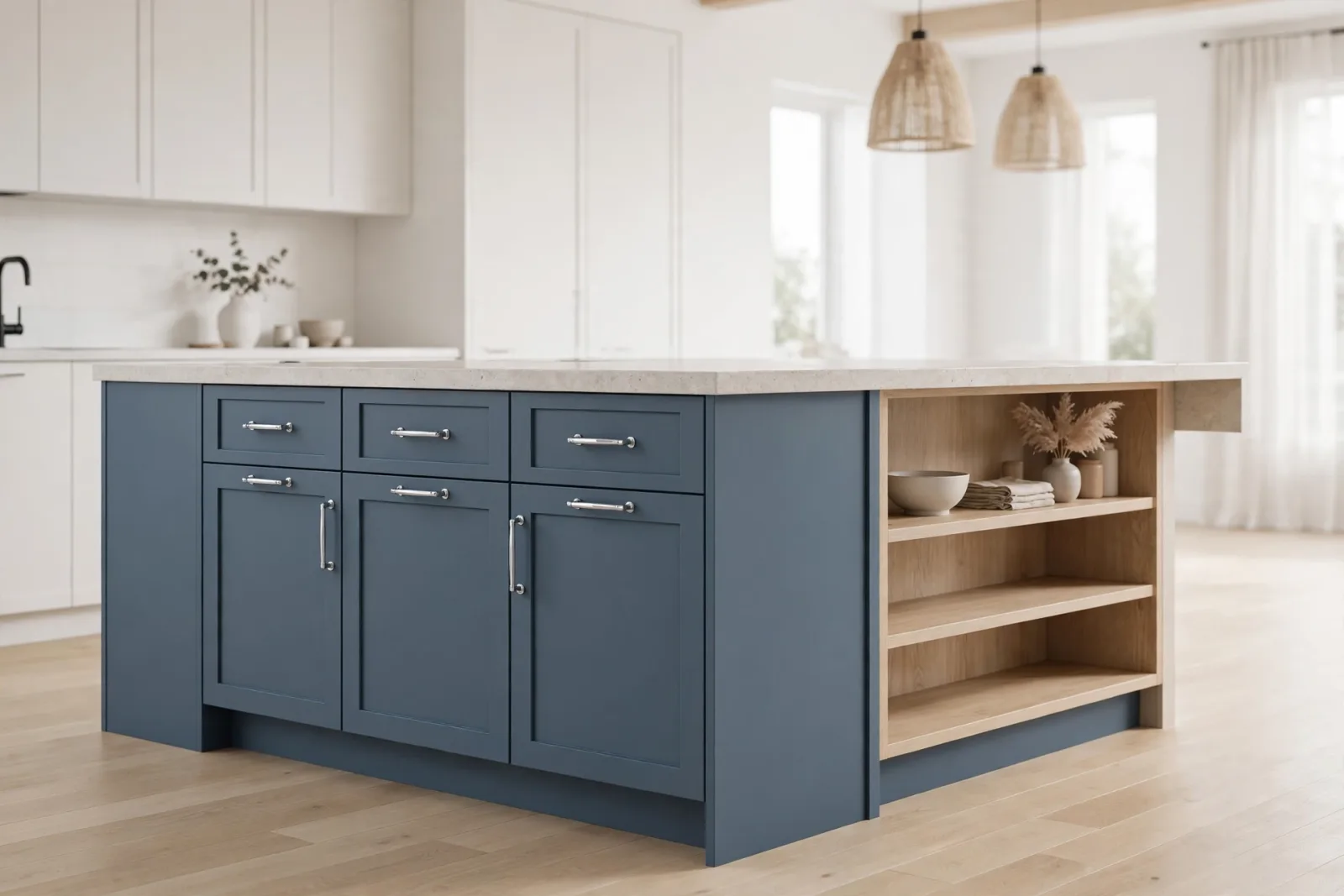 Kitchen Island with Shelving 3D Model